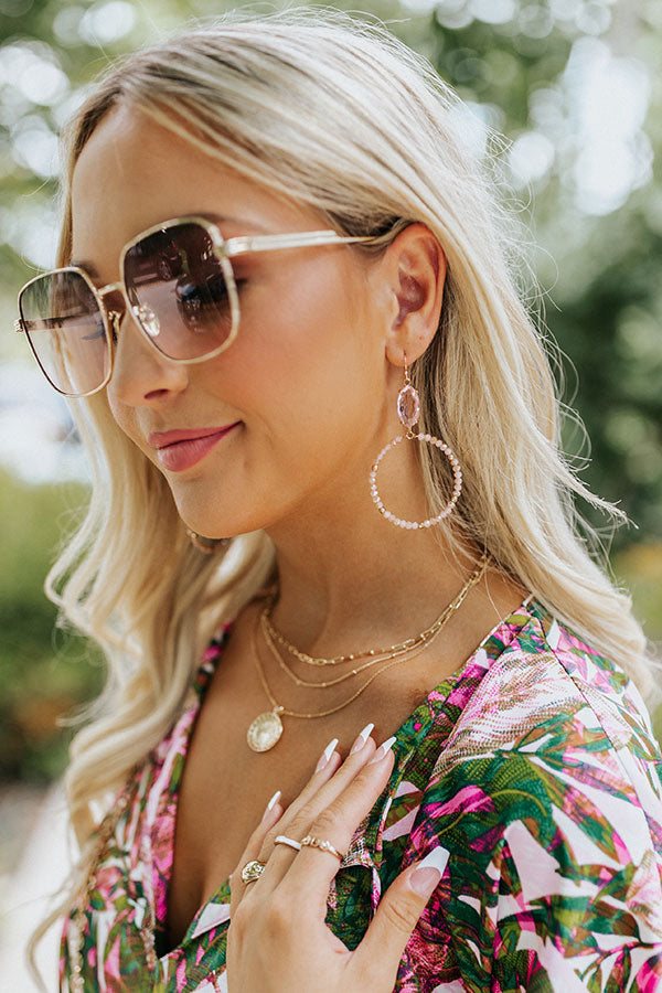 Fine Attraction Beaded Earrings In Light Pink