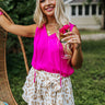 Extra Effort Shift Top In Fuchsia Image - 1