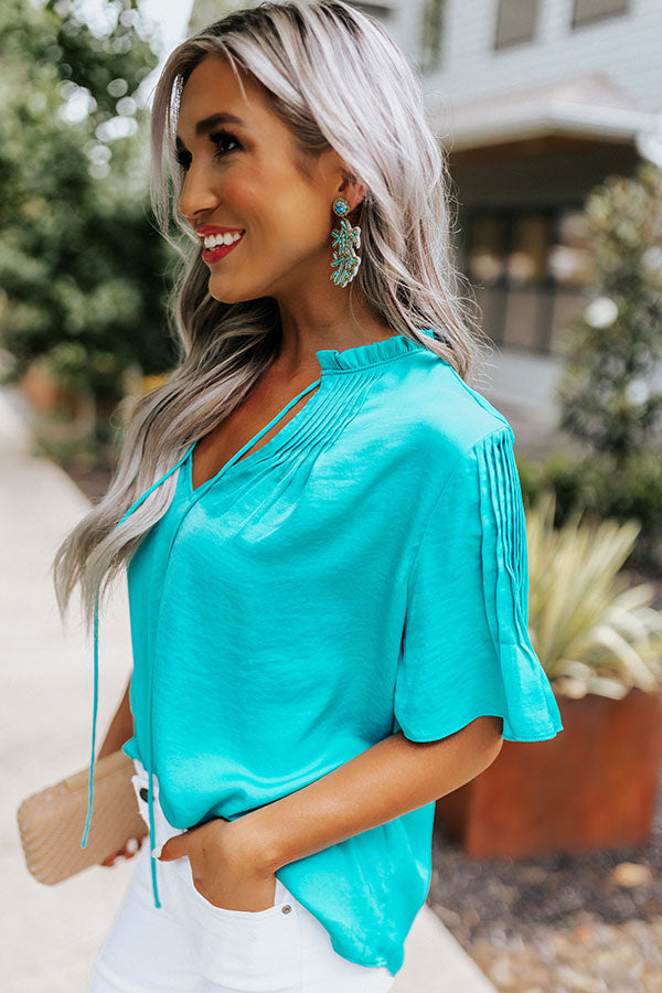 Daybreak Dreamer Shift Top In Turquoise Image - 4