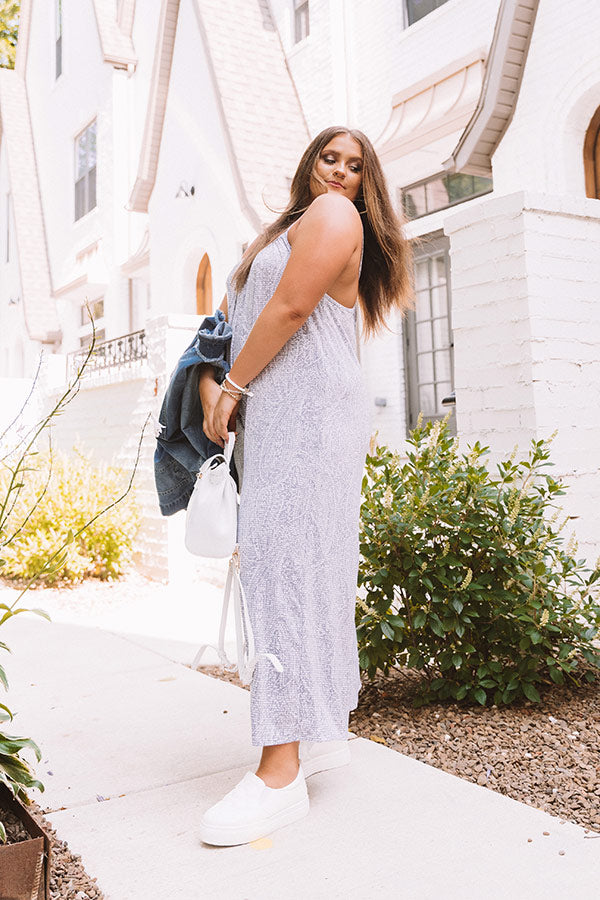Kind And Casual Jumpsuit In Grey Curves Image - 3