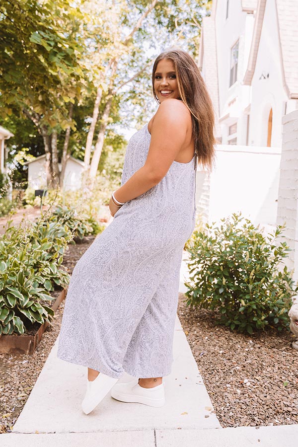 Kind And Casual Jumpsuit In Grey Curves Image - 4