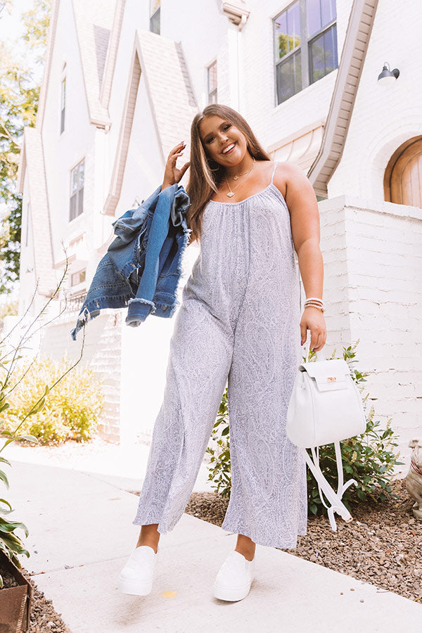 Kind And Casual Jumpsuit In Grey Curves Image - 2