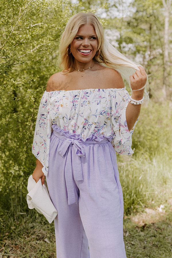 Spring In The City Off Shoulder Shift Top In Ivory Curves