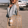 Silver Leopard Handwoven Jute Tote Image - 1