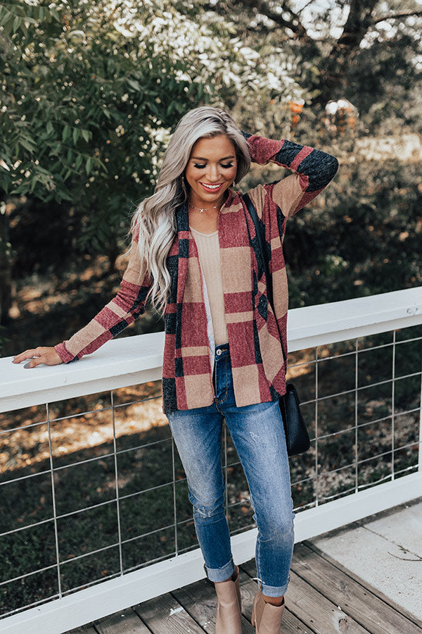 Smores Weather Plaid Cardigan Image - 3