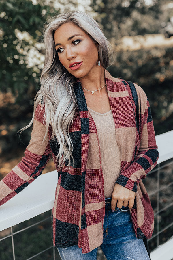 Smores Weather Plaid Cardigan Image - 4