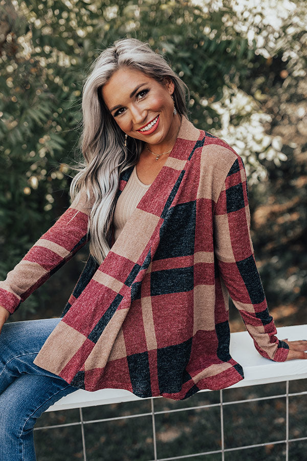 Smores Weather Plaid Cardigan Image - 2