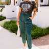All Spice Satin Joggers In Hunter Green Image - 1
