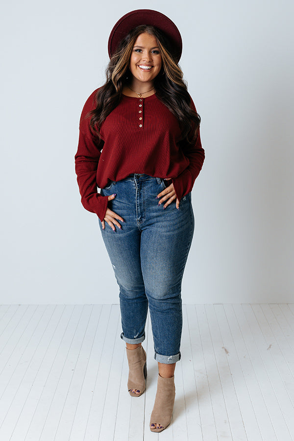 Fall Delight Shift Top In Crimson Curves