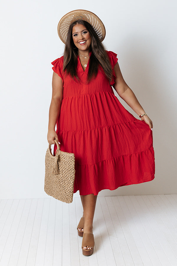 Fated For Love Midi In Red Curves Image - 1