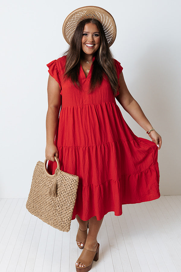 Fated For Love Midi In Red Curves Image - 2