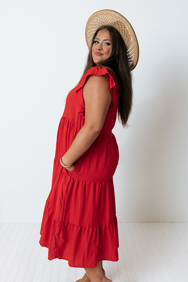 Fated For Love Midi In Red Curves Image - 5