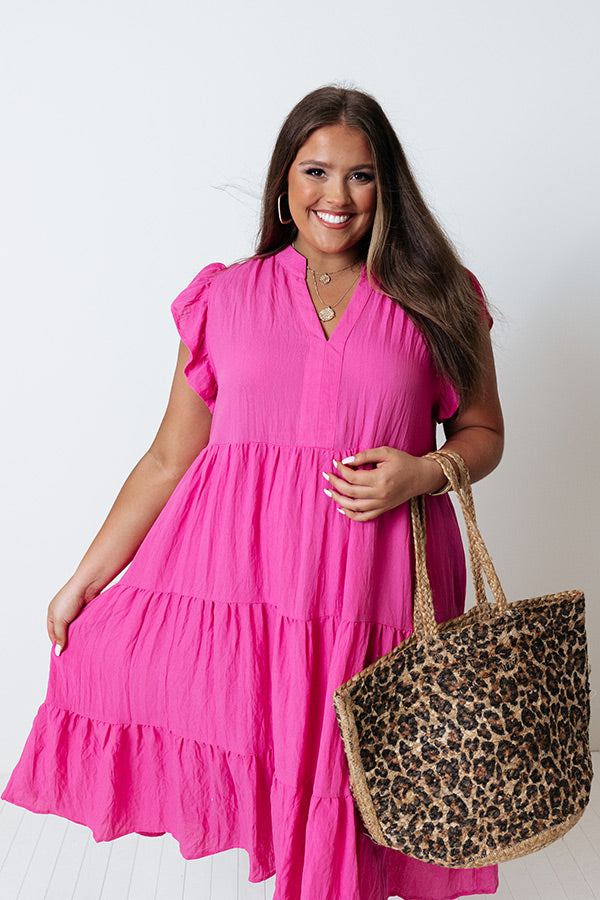 Fated For Love Midi In Pink Curves Image - 2
