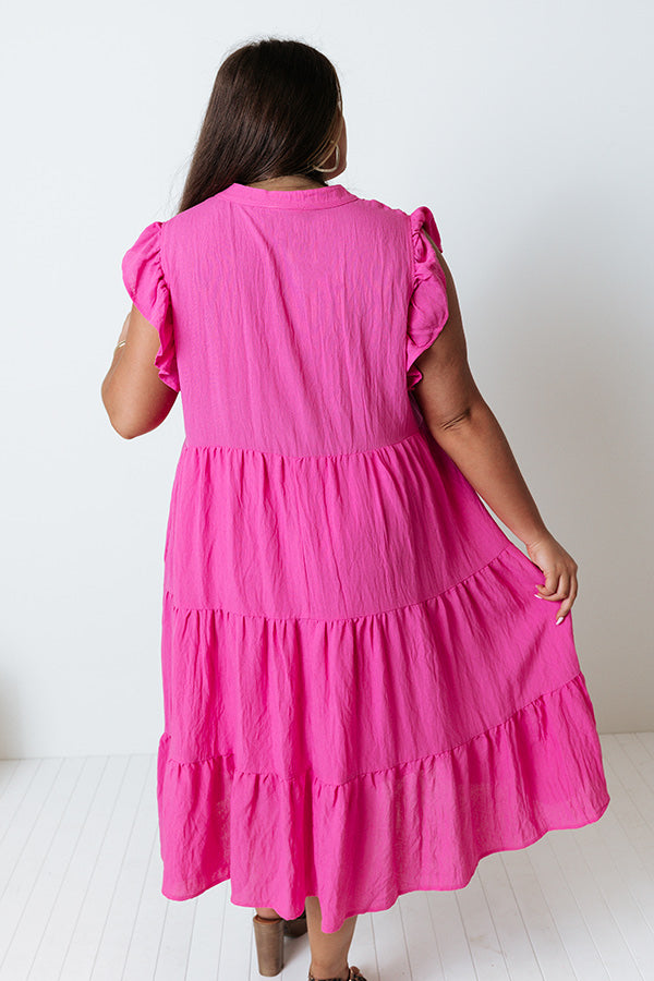 Fated For Love Midi In Pink Curves Image - 5