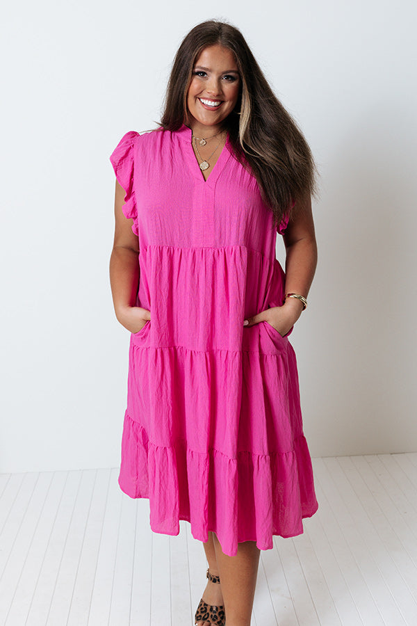 Fated For Love Midi In Pink Curves Image - 4