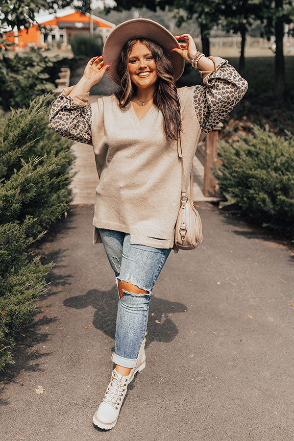 Chestnut Chill Sweater in Beige   Curves Image - 1