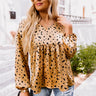 Merlot Sips Satin Babydoll Top In Khaki Image - 1