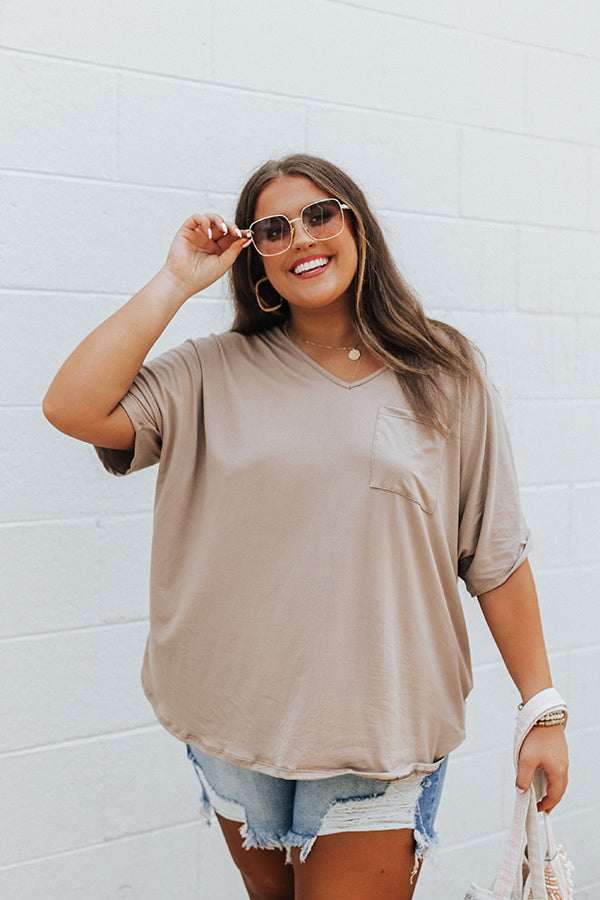 Too Lovely Shift Top In Warm Taupe Curves Image - 5