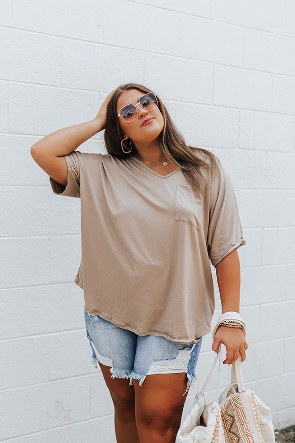 Too Lovely Shift Top In Warm Taupe Curves Image - 2