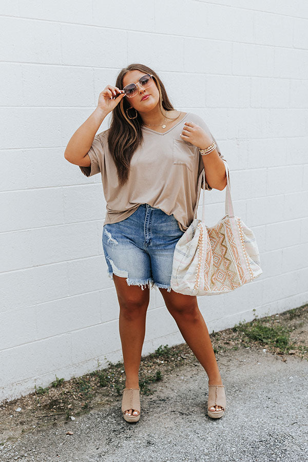 Too Lovely Shift Top In Warm Taupe Curves Image - 4