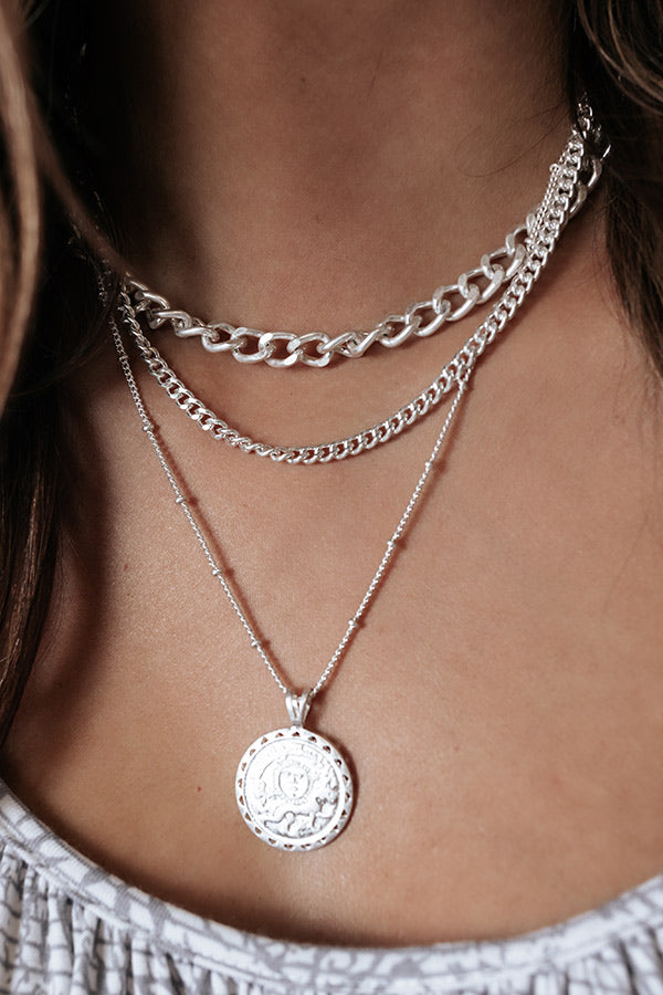 Midnight Train Layered Necklace In Silver Image - 3