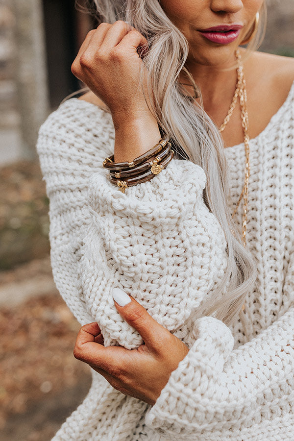 With Me Forever Marble Bracelet In Chestnut