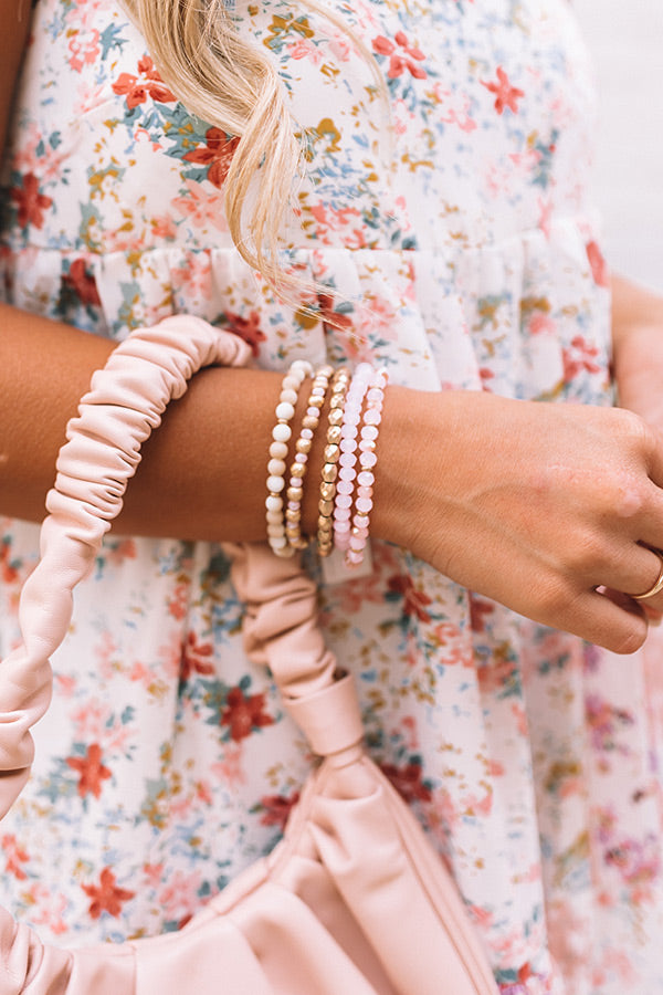 Bubbly Bliss Bracelet Set in Pink