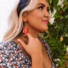 Kendra Scott Layton Gold Statement Earrings in Red Oyster Image - 1