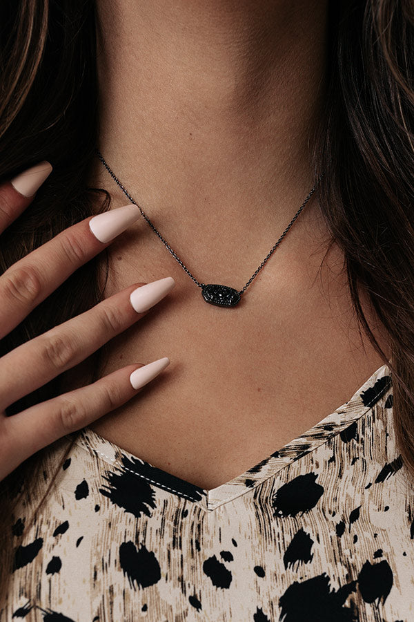 Kendra Scott Elisa Pendant Necklace in Black Drusy Image - 1