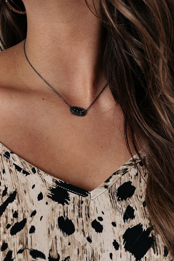 Kendra Scott Elisa Pendant Necklace in Black Drusy Image - 3