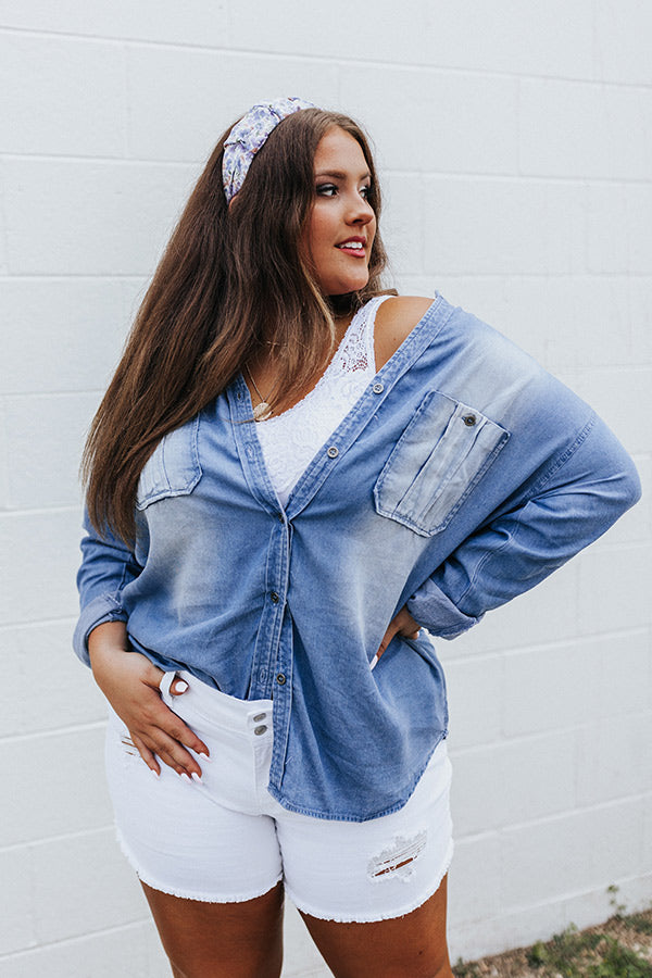 Up N' Up Chambray Top Curves Image - 1