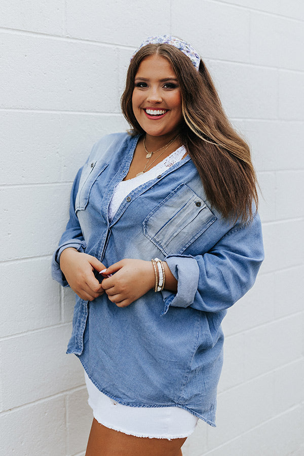Up N' Up Chambray Top Curves Image - 2
