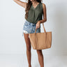 Balcony Kisses Shift Top In Olive Image - 1