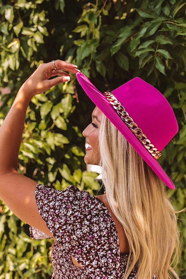 Love Of Lattes Felt Fedora In Fuchsia
