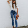 Sunset Hours Knit Shift Tee In White Image - 1