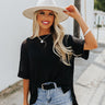 Sunset Hours Knit Shift Tee In Black Image - 1
