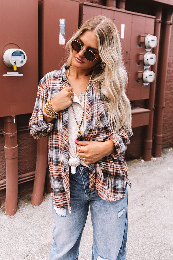 Spice Is Nice Plaid Button Up