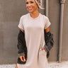 New Adventure T-Shirt Dress In Taupe Image - 1