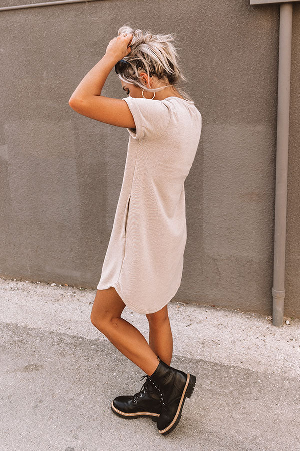 New Adventure T-Shirt Dress In Taupe Image - 4