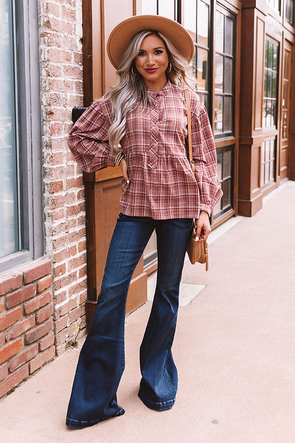 Apple Crisp Plaid Top