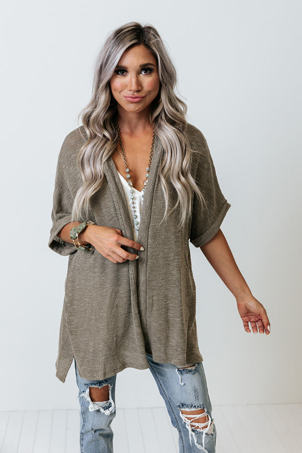 Major Milestone Knit Cardigan In Martini Olive
