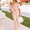 Always Dreaming Smocked Jumpsuit In Peach Image - 1