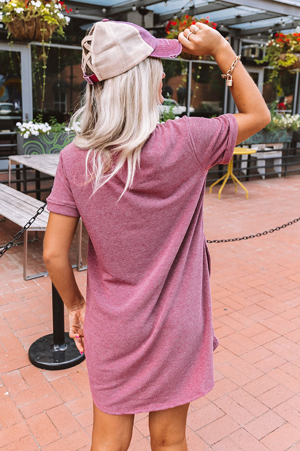 New Adventure T-Shirt Dress In Maroon Image - 4