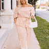 Always Dreaming Smocked Jumpsuit In Peach Curves Image - 1