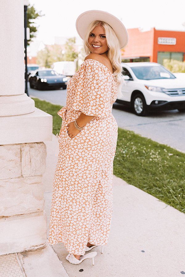 Always Dreaming Smocked Jumpsuit In Peach Curves Image - 3