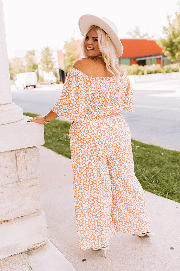Always Dreaming Smocked Jumpsuit In Peach Curves Image - 4