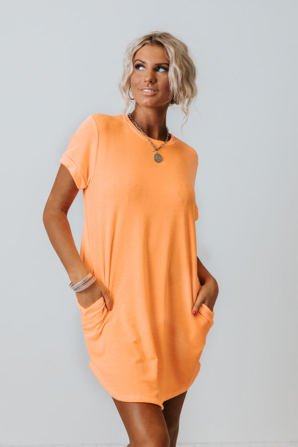 New Adventure T-Shirt Dress In Neon Orange Image - 4
