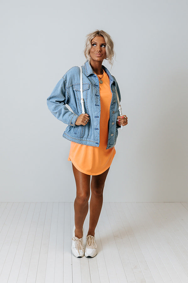 New Adventure T-Shirt Dress In Neon Orange Image - 2