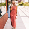 Sonoma Weekend Ribbed Midi in Aurora Red Image - 1