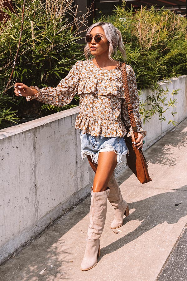 Happy Harvest Floral Shift Top